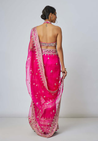 Abhinaya Pink Sari And Blouse by Gopi Vaid available on Indiaspopup