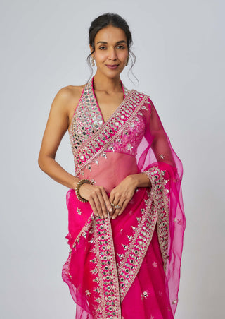 Abhinaya pink sari and blouse