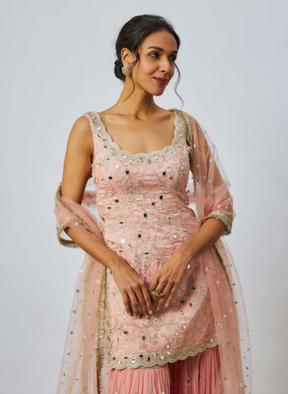 Soneera Pink Sharara Set by Gopi Vaid available on Indiaspopup