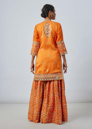 Aadhira Orange Sharara Set by Gopi Vaid available on Indiaspopup