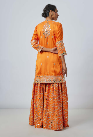 Aadhira Orange Sharara Set by Gopi Vaid available on Indiaspopup