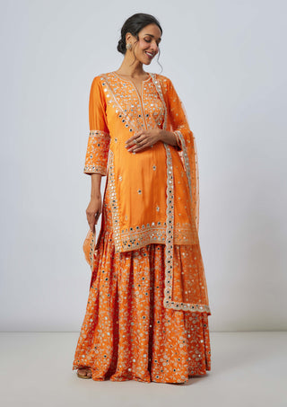 Aadhira orange sharara set