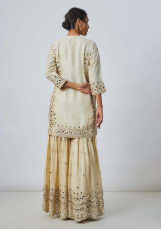 Pariza Ivory Sharara Set by Gopi Vaid available on Indiaspopup