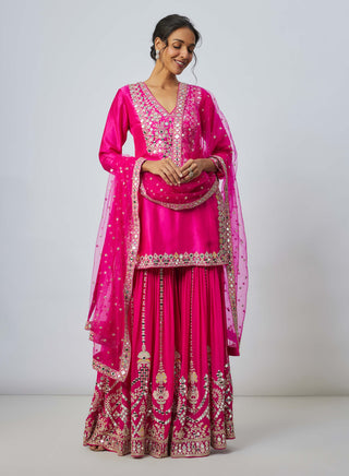 Ekantika Rani Pink Sharara Set by Gopi Vaid available on Indiaspopup