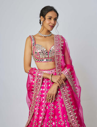 Sharvani Rani Pink Lehenga Set by Gopi Vaid available on Indiaspopup