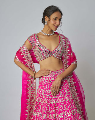 Niranjana Rani Pink Lehenga Set by Gopi Vaid available on Indiaspopup