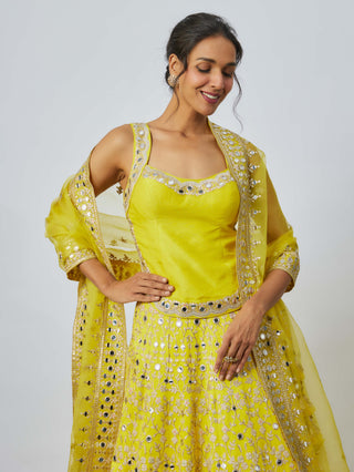 Tisya Yellow Lehenga Set by Gopi Vaid available on Indiaspopup