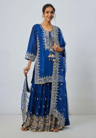 Pariza blue sharara set