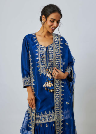 Pariza blue sharara set