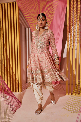 Gopi Vaid-Nusrat Pink Dhoti And Kurta-INDIASPOPUP.COM