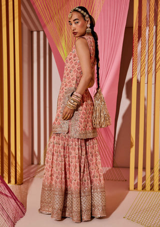 Gopi Vaid-Nusrat Pink Gharara Set-INDIASPOPUP.COM