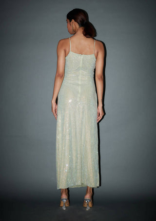 Itrh-Mint Green Crystal Embellished Gown-INDIASPOPUP.COM