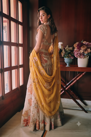 Maelis ivory lehenga set