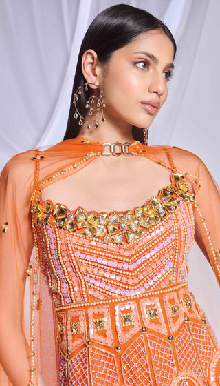 Girl Crush Orange Sharara Set by Papa Don'T Preach By Shubhika, available on Indiaspopup.com