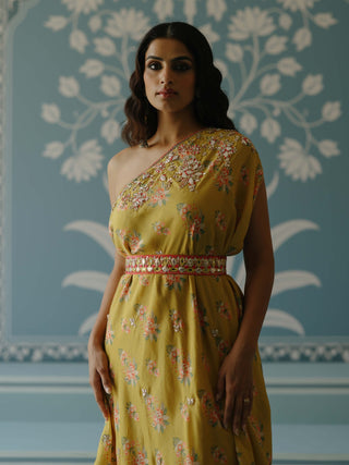 Zoya Mustard Dress by Gopi Vaid, available on Indiaspopup.com