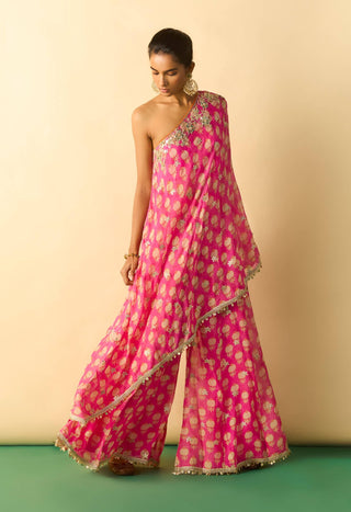 Pink floral foil asymmetric fusion set