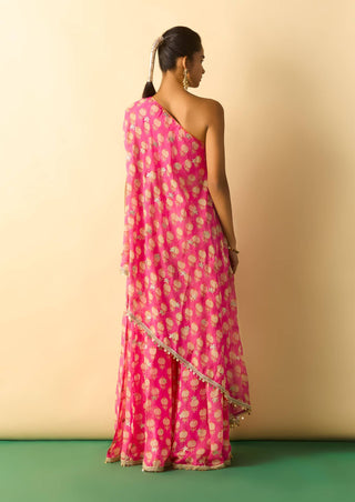 Pink floral foil asymmetric fusion set