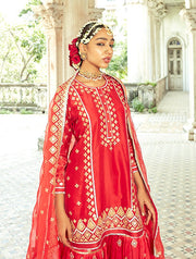Gopi Vaid-Shiddat Red Sharara Set-INDIASPOPUP.COM