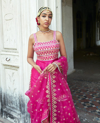 Gopi Vaid-Aarva Rani Pink Kurta Sharara Set-INDIASPOPUP.COM