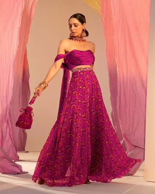 Silky Bindra-Purple Printed Palazzo Set-INDIASPOPUP.COM