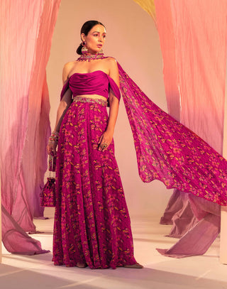 Silky Bindra-Purple Printed Palazzo Set-INDIASPOPUP.COM