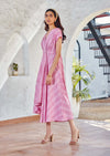 House Of Fett-Como Pink Overlap Dress-INDIASPOPUP.COM
