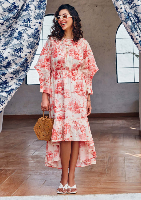 House Of Fett-Isabella Rose Pink Printed Dress-INDIASPOPUP.COM
