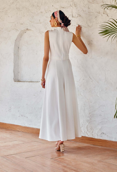 House Of Fett-Epsom Pristine White Jumpsuit-INDIASPOPUP.COM