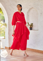 House Of Fett-Crimson Cowl Top And Pant-INDIASPOPUP.COM