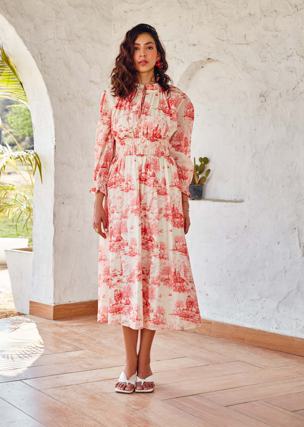 House Of Fett-Eze Rose Pink Midi Dress-INDIASPOPUP.COM