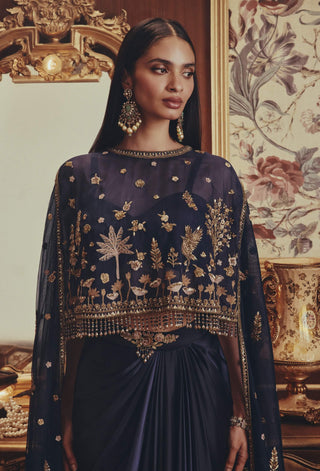 Harriet blue cape and skirt set