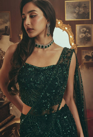 Helena emerald green lehenga set