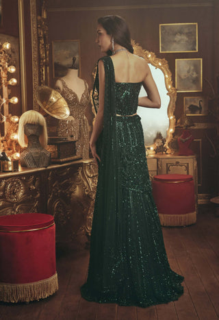 Helena emerald green lehenga set