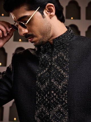 Black embroidered jodhpuri coat and pant