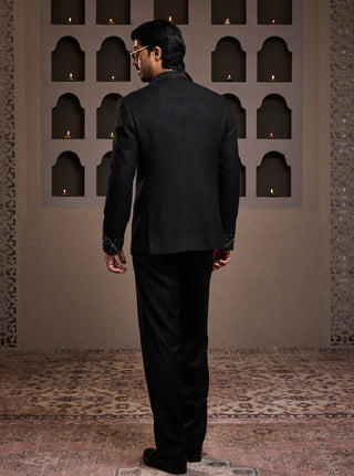 Black embroidered jodhpuri coat and pant