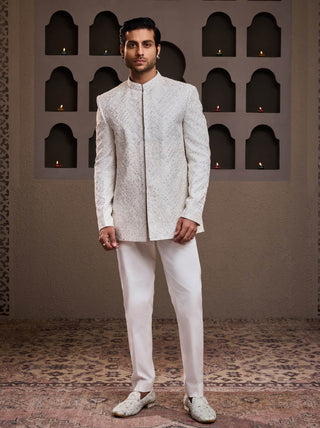 Histori By Amit Gujral White Embroidered Jodhpuri Coat And Pant available on indiaspopup