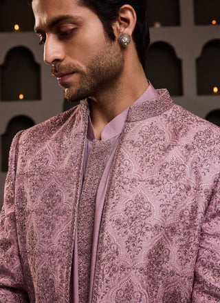 Histori By Amit Gujral Rose Embroidered Jacket And Kurta Set available on indiaspopup