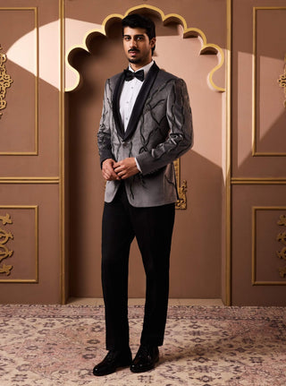 Histori By Amit Gujral Gray Tuxedo And Pant available on indiaspopup