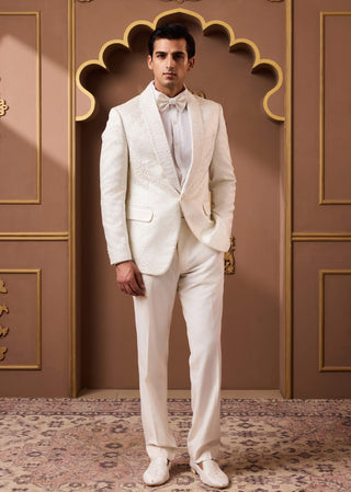 Histori By Amit Gujral Ivory Tuxedo Jacket And Pant available on indiaspopup