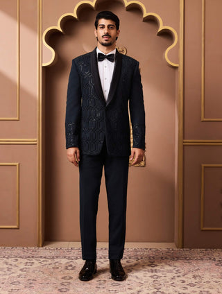 Histori By Amit Gujral Green Embroidered Tuxedo And Pant available on indiaspopup