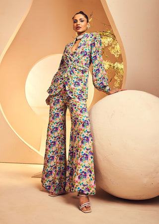Aneesh Agarwaal-Multicolor Forest Print Jacket And Pant-INDIASPOPUP.COM