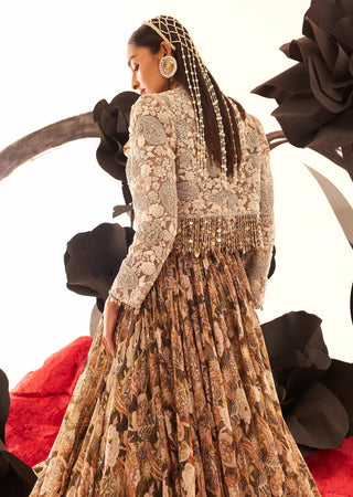 Bhumika Sharma-Abstract Floral Skirt And Embroidered Jacket Set-INDIASPOPUP.COM