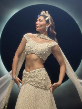 Liora ivory lehenga set