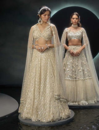 Selvara ivory embroidered lehenga set