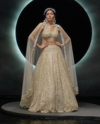 Selvara ivory embroidered lehenga set