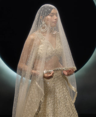 Selvara ivory embroidered lehenga set