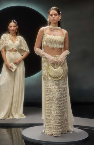 Glora golden embroidered lehenga set