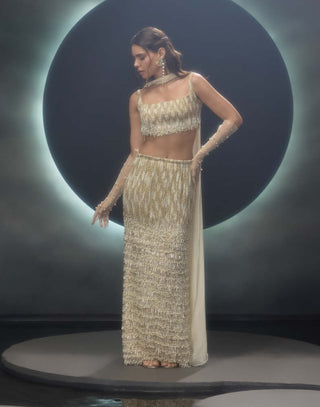 Glora golden embroidered lehenga set