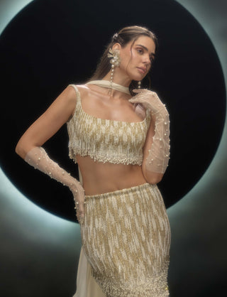 Glora golden embroidered lehenga set