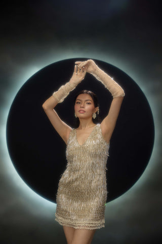 Lumora gold short dress